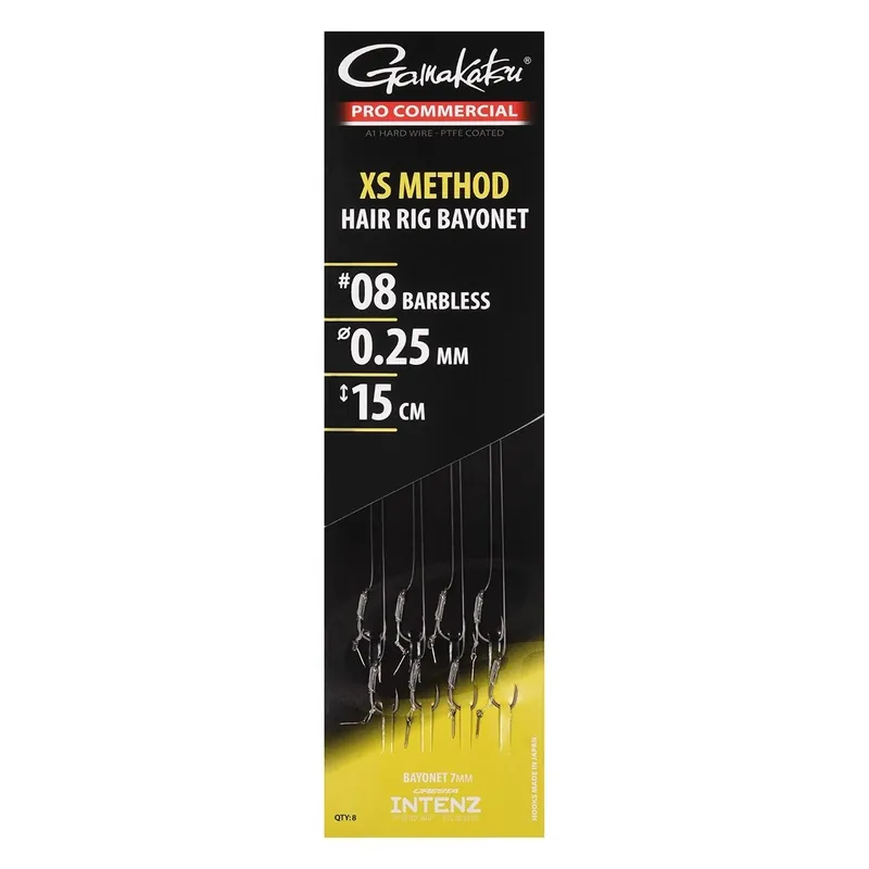 GAMAKATSU Pro Commercial XS Method Eyed Ready Rigs Bayonet 15cm (8stuks) Haak 8 - 0.25mm Koopje