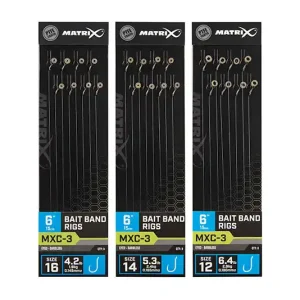MATRIX MXC-3 Bait Band Rigs Barbless 15cm (8stuks) Size 12 - 0.18mm Superprijs
