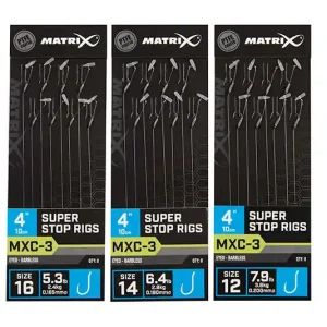 Exclusieve Aanbieding MATRIX MXC-3 Super Stop Rigs Barbless 10cm (8stuks) Size 14 - 0.18mm