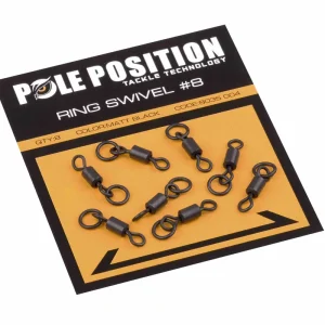 Speciale Aanbieding POLE POSITION Black Ring Swivel (Size 8) (8stuks)