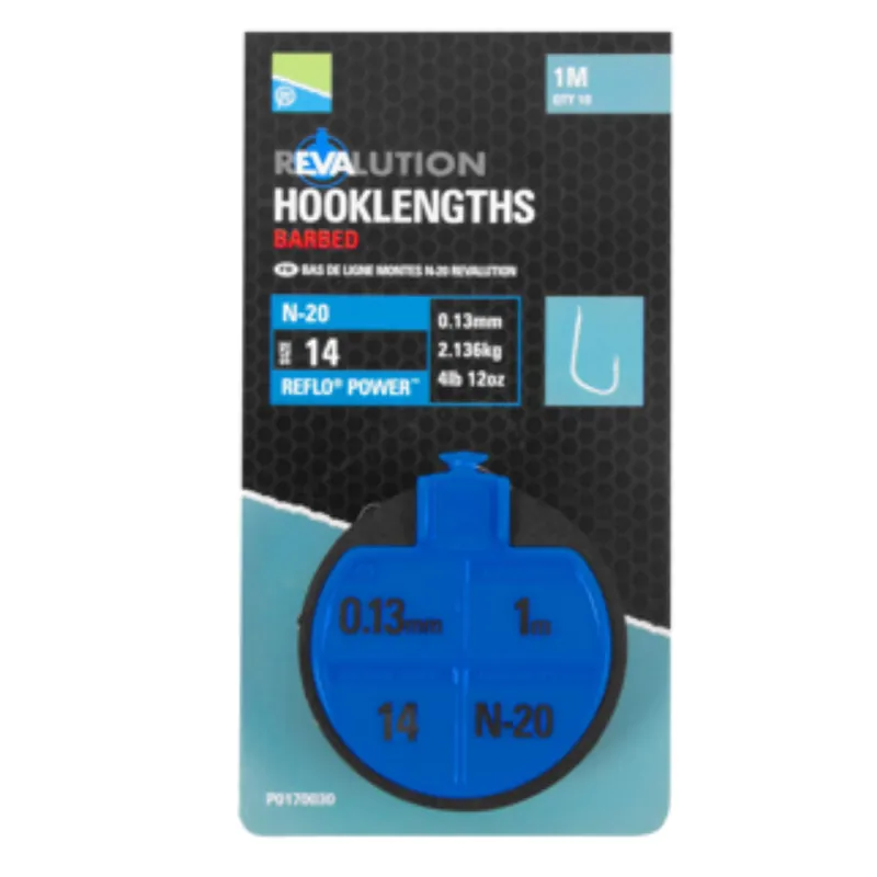 Bestseller PRESTON Revalution Hooklengths N-20 100cm (10stuks)