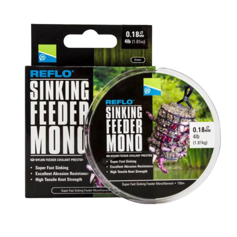 Seizoensaanbieding PRESTON Sinking Feeder Mono - Nylon Feederlijn (150m) 0.18mm