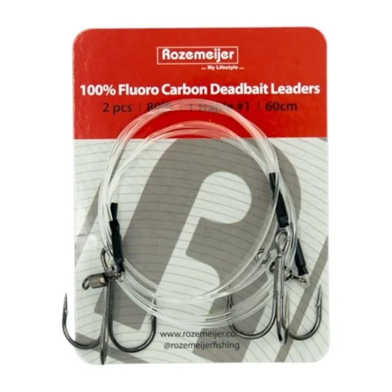 Op = Op ROZEMEIJER Fluoro Carbon Doodaas Onderlijn Dreg (60cm) (2stuks)