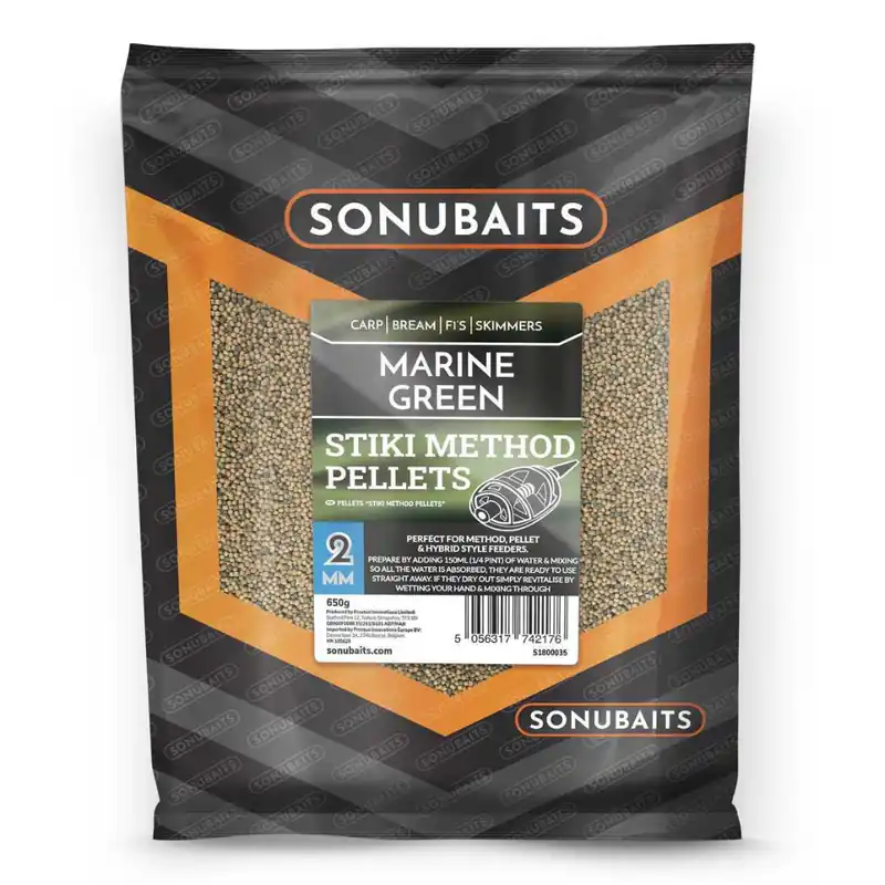 SONU BAITS Marine Green Stiki Method Pellets 2mm (650gr) Koopje