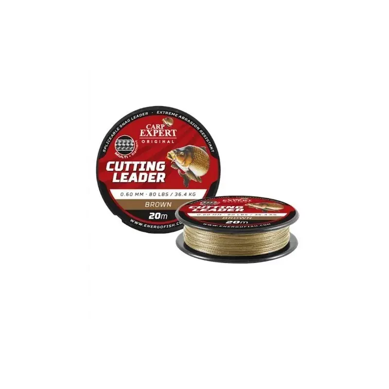 Gecertificeerd Carp Expert Cutting Leader Brown 20M | 0.60MM | 36.4Kg