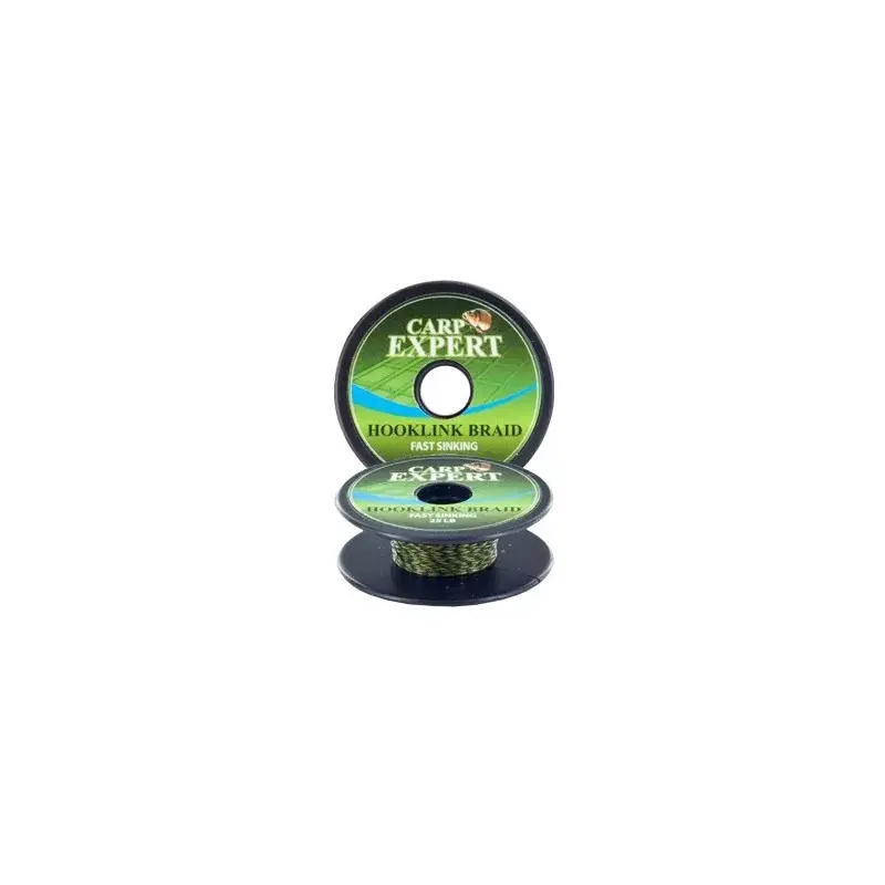 Direct Verzonden Carp Expert Braided Hooklink Fast Sinking Camou Green 10M - 25lbs
