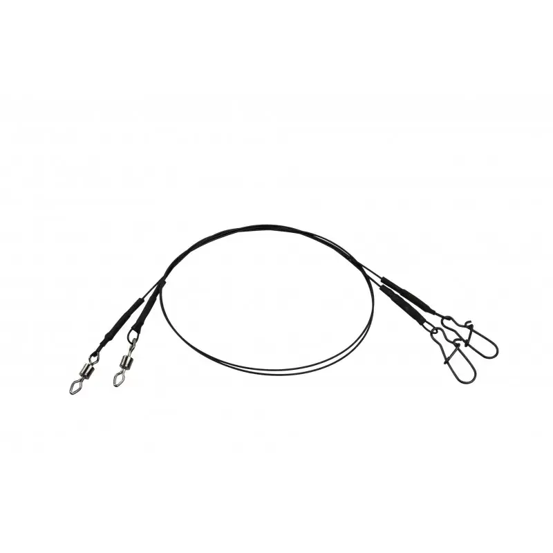 Alleen Vandaag Coated Core7 Spin Leader M | 6 | 40cm | 16Kg | 2Pcs |Black