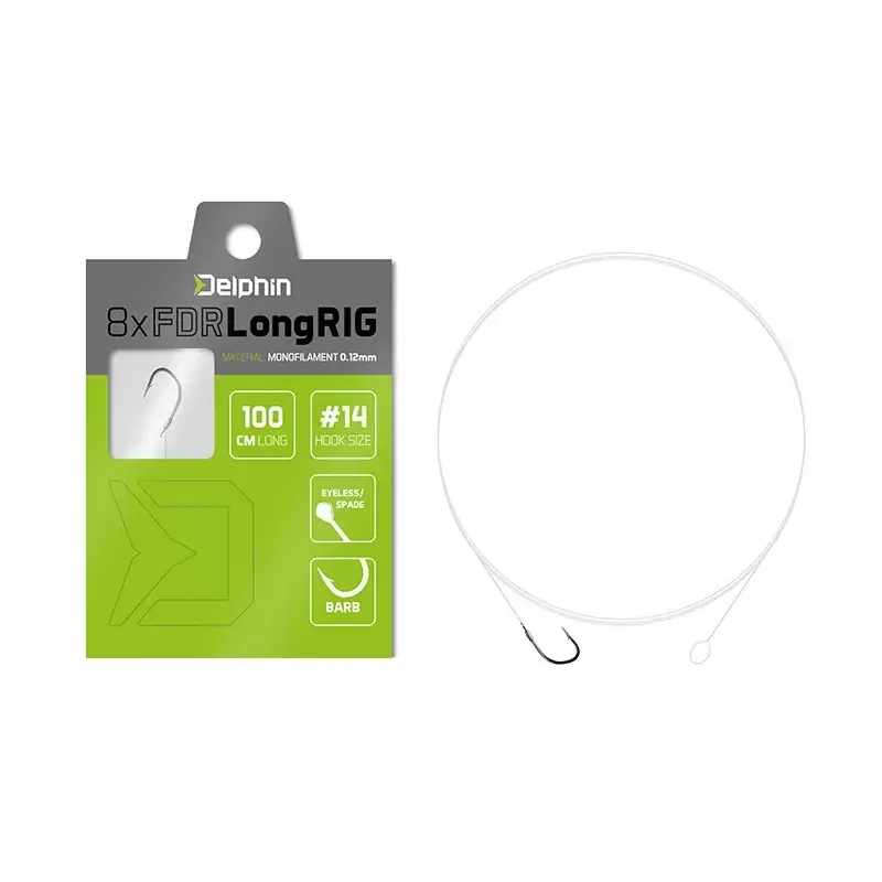 Goedkoop Delphin Feeder onderlijn | Haakmaat #10 | 0.16mm | 100cm | 8st