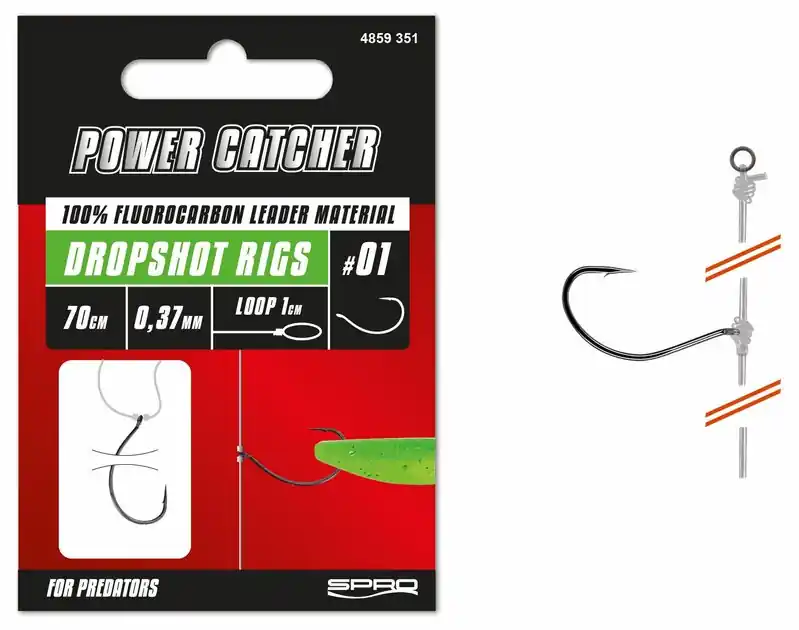 Lage Prijs Powercatcher Dropshot Onderlijn – 70 cm – Haak 2