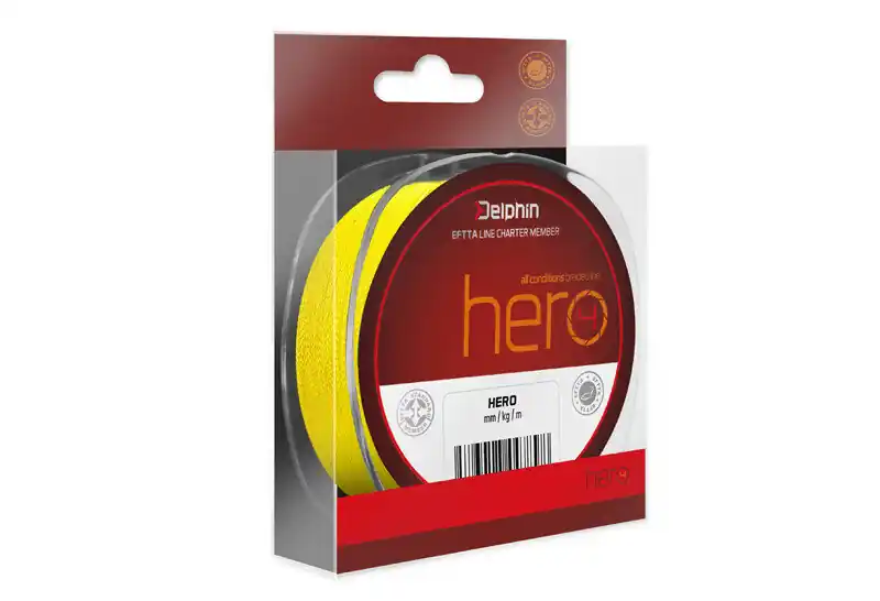 Dephin Hero yellow gevlochten lijn 300 meter Koopje