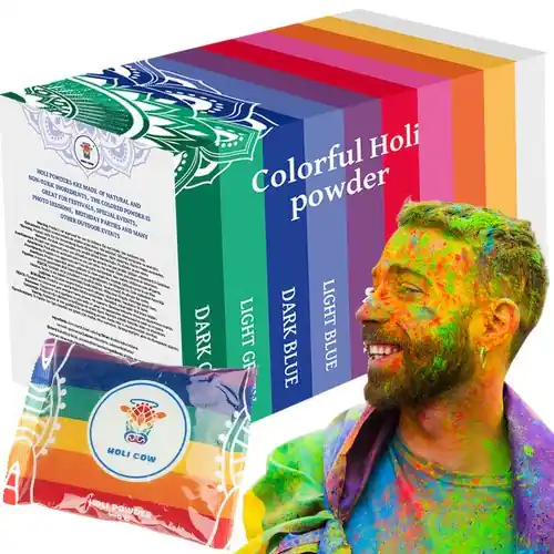 Holi Cow Kleurenpoeder Set - 10 x 100g - 10 Verschillende Kleuren Beste Prijs