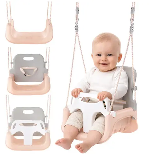 Weekendaanbieding Kruzzel 3-in-1 Kinderschommel - Groeimodel - Grijs/Beige