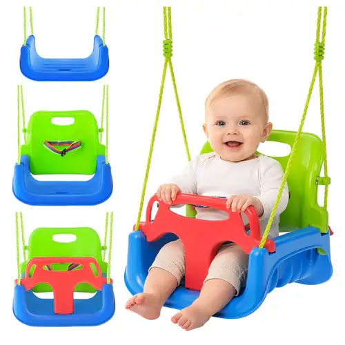 Kruzzel 3-in-1 Kinderschommel - Groeimodel - Groen/Blauw Dagaanbieding