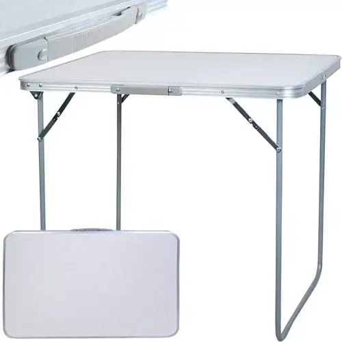 Trizand Opvouwbare Campingtafel - 80 x 60 x 70 cm - Inklapbaar - Zilver/Grijs Beperkte Voorraad