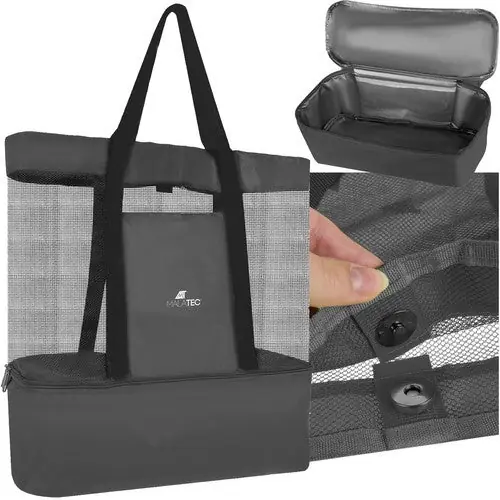 Betrouwbaar Trizand Geïsoleerde Strandtas - 20 Liter - Met Koelvak - Zwart