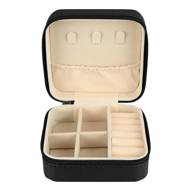 Benson Sieradendoos Reis - Zwart - Compact - Rits - 9.5 x 9.5 x 5 cm Aanbieding