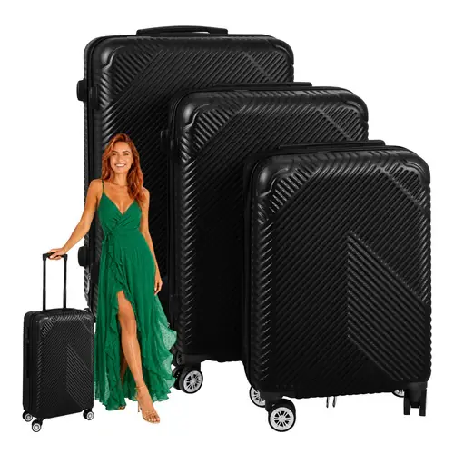Must-Have Trizand Kofferset 3-delig - Hardcase ABS - 39L, 70L & 99L - Zwart