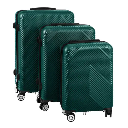Trizand 3-delige Kofferset - Groen - ABS Reisbagage - S, M, L Bestel Nu
