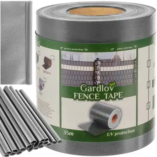 Veilige Betaling Gardlov Tuinafscheiding Tape - 19 cm x 35 m - 630 g/m² - Grijs