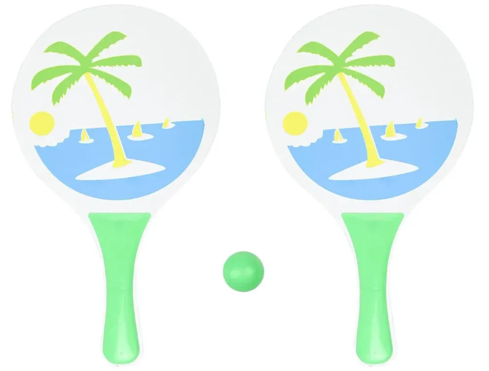 Fabrieksprijs Benson Beachball Set Hout - Groot Slagoppervlak - Met Bal en Draagnet
