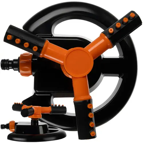 Gardlov 3-Armige Roterende Tuinsproeier - 360° - Zwart/Oranje Must-Have