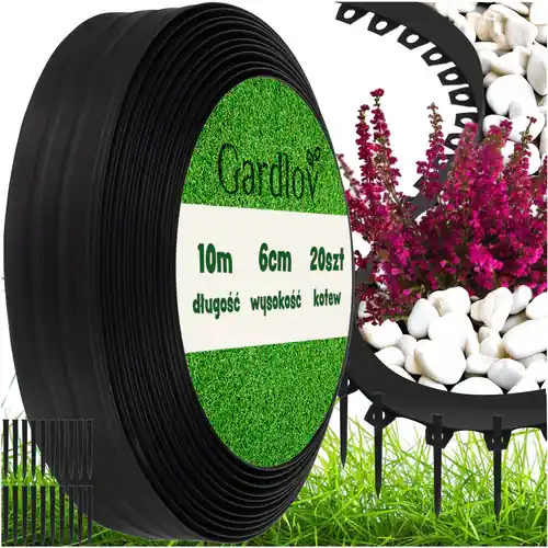 Gardlov Tuinrand - 6 cm x 10 m - Inclusief 20 Haringen - Zwart Nu Kopen