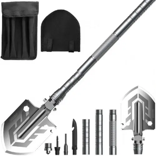 Laatste Kans Trizand Opvouwbare Schep 16-in-1 - Multifunctionele Sapper - Zilver/Blauw