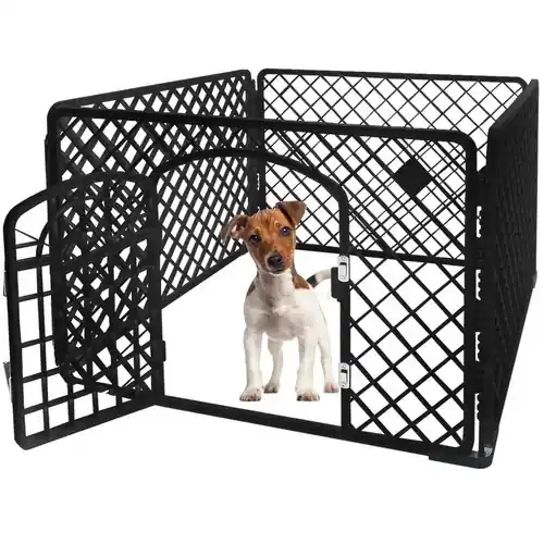 Purlov Huisdierren - Puppyren - 90 x 90 x 60 cm - Zwart Laatste Kans