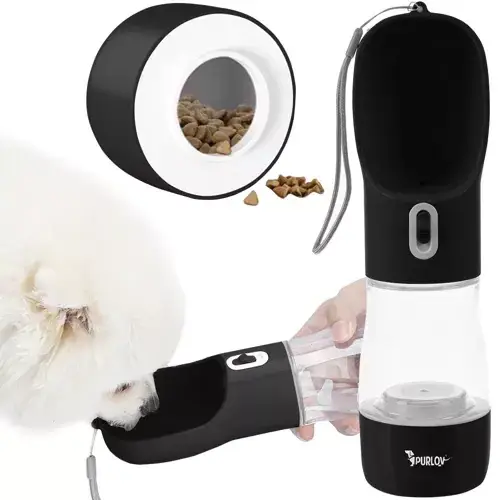 Shop Nu Purlov 3-in-1 Drinkfles voor Honden - Met Voerbak - 200ml Water