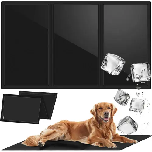 Rechtstreeks Van De Fabrikant Purlov Koelmat voor Huisdieren - XXL - 110 x 70 cm - Zwart - Gelvulling