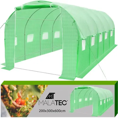 Malatec Folietunnel - 6 x 3 x 2 m - 18m2 - Inclusief Kniepad Finale Uitverkoop
