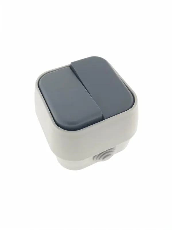 Seizoensaanbieding Benson Opbouw Wisselschakelaar - IP54 - Waterdicht - 10A - Grijs/Antraciet