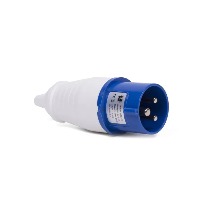 Uitverkoop Benson Stekker 16A - 3-polig - Spatwaterdicht - Slagvaste behuizing - Blauw